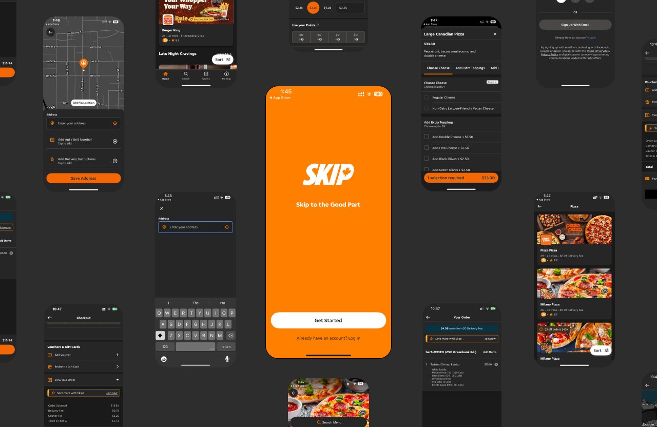 SkipTheDishes App Screens